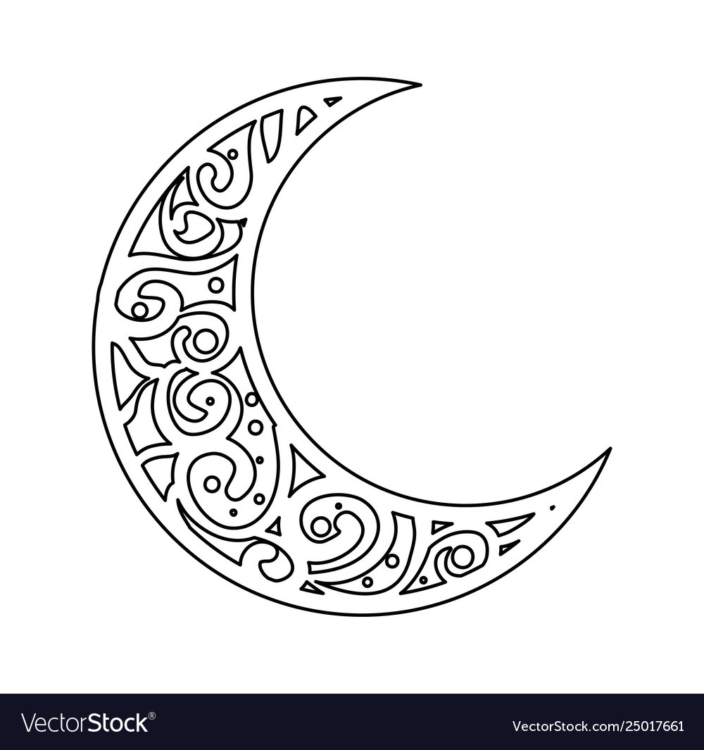 Ramadan Kareem Moon Decorative Royalty Free Vector Image in Printable Moon For Ramadan