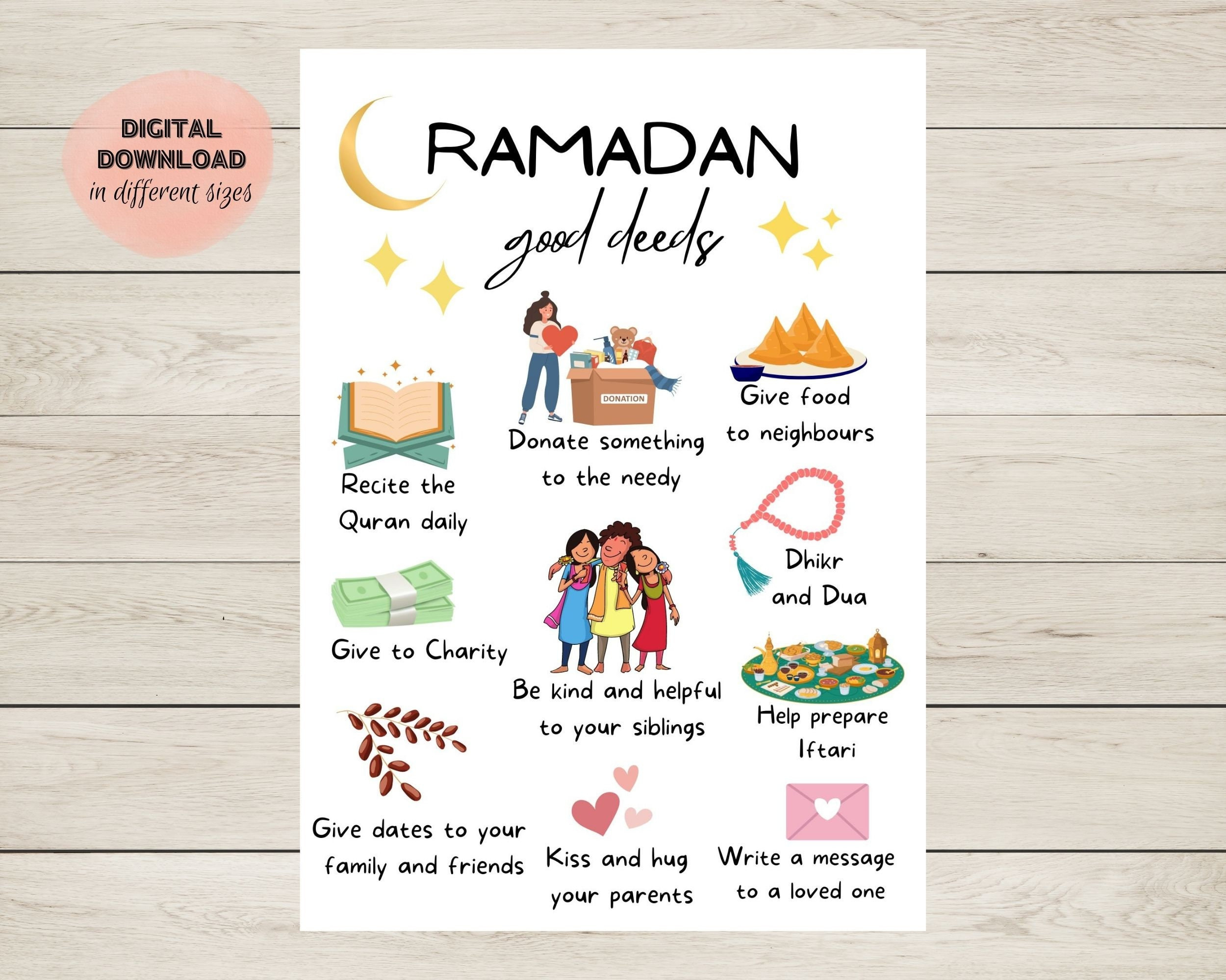 Ramadan Kids Good Deeds | Good Deeds | Kids Ramadan Poster in Good Deeds Printable Ramadan