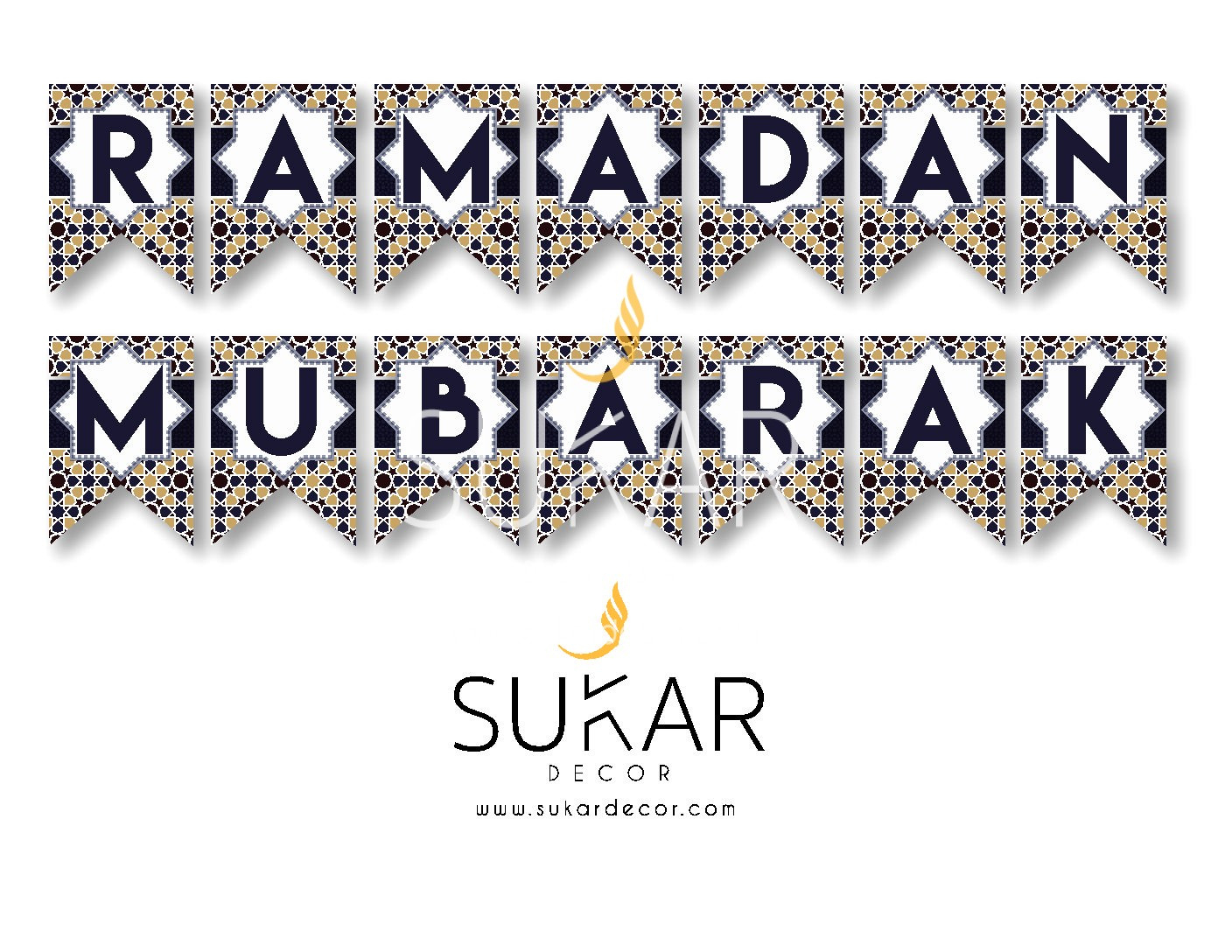 Ramadan Mubarak Banner Instant Download Islamic Decor - Sukar within Ramadan Mubarak Banner Printable Free