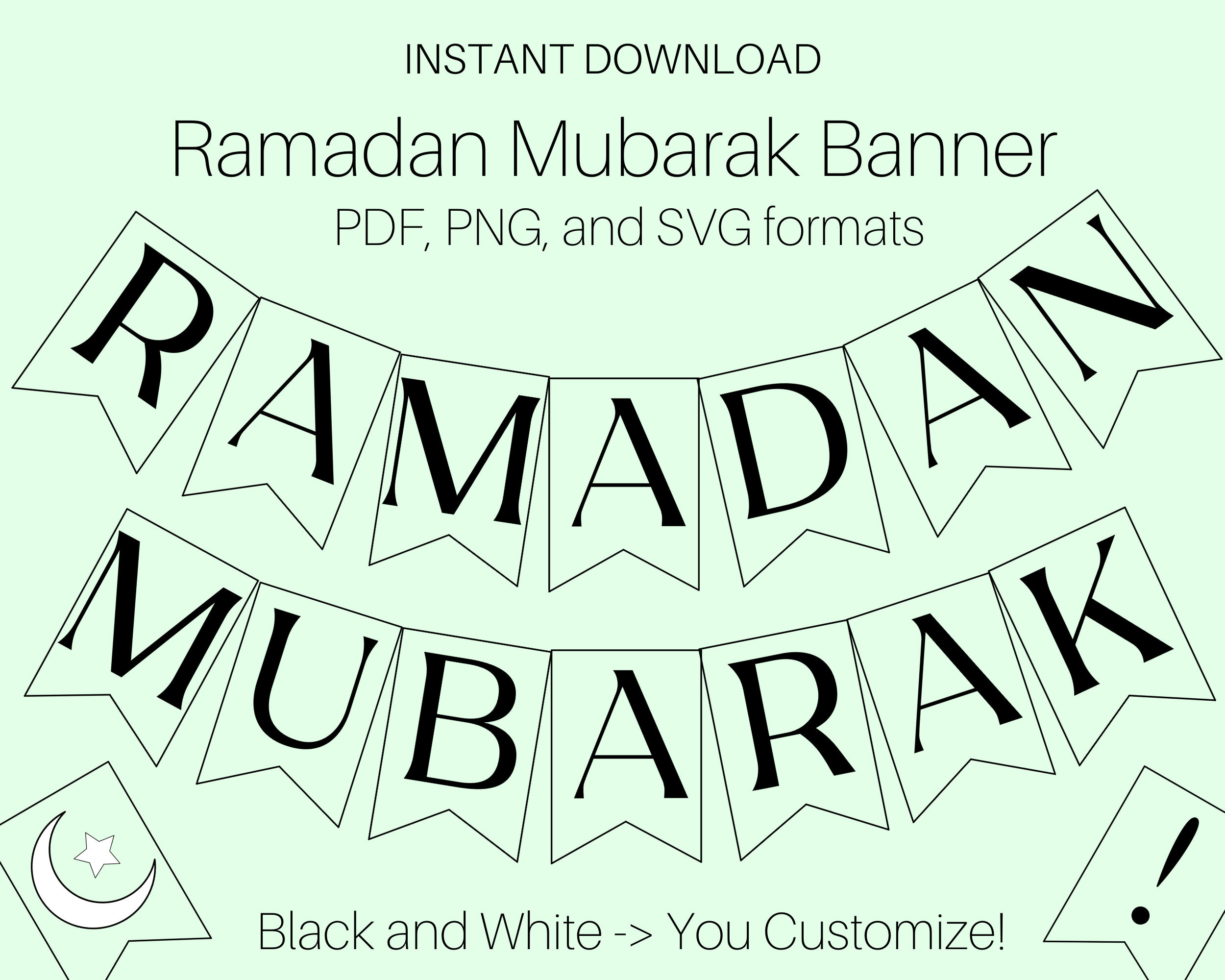 Ramadan Mubarak Banner Svg, Png Und Pdf Druckbare Datei Download throughout Printable Ramadan Banner