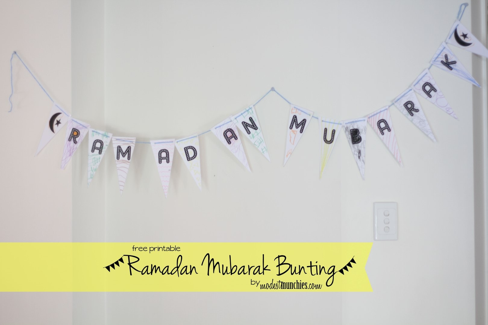 Ramadan Mubarak Bunting - Modest Munchies for Free Ramadan Banner Printable