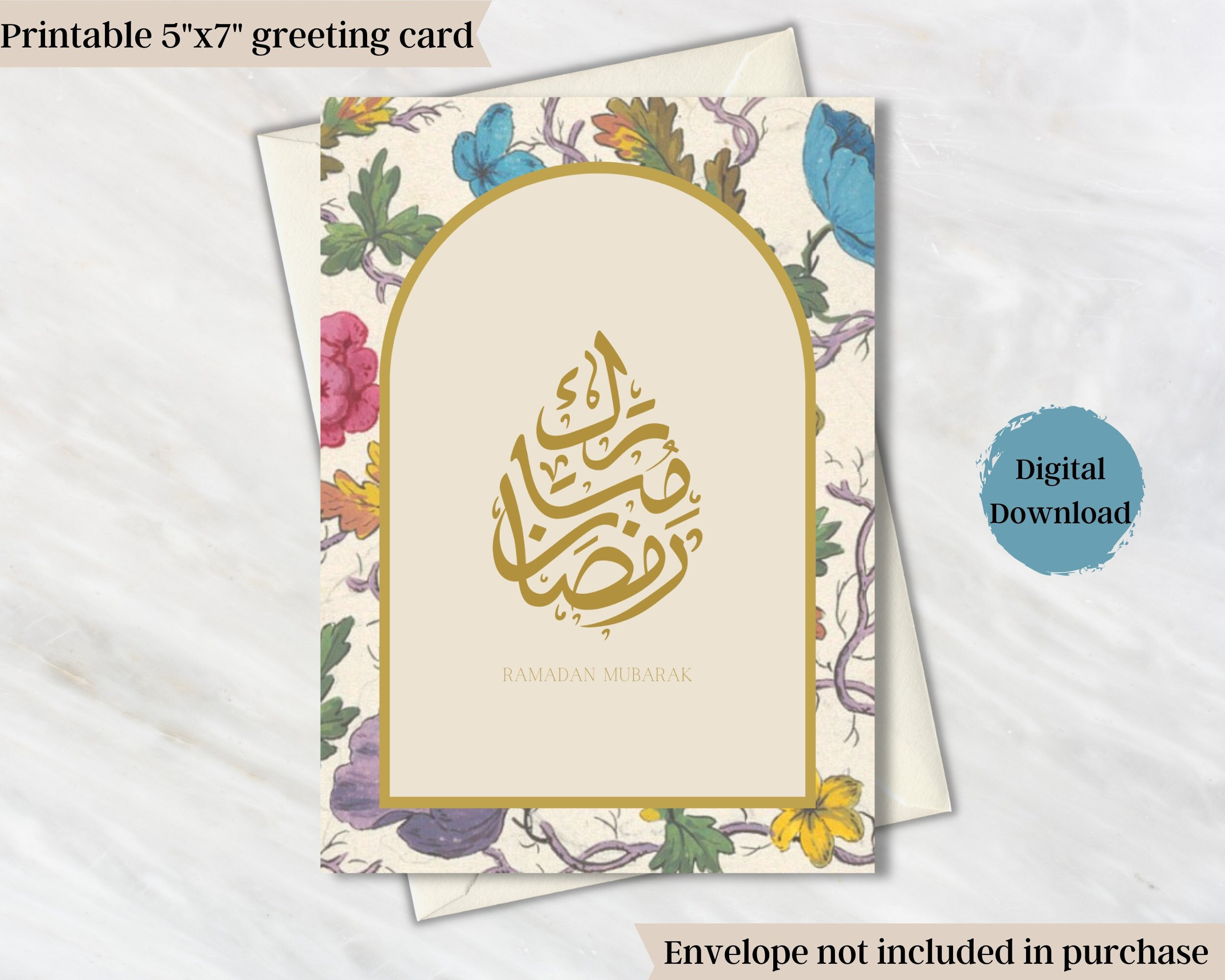 Ramadan Mubarak Card, Printable Ramadan Card, Ramadan Card for Printable Ramadan Greeting Card For Non-Muslim To Send