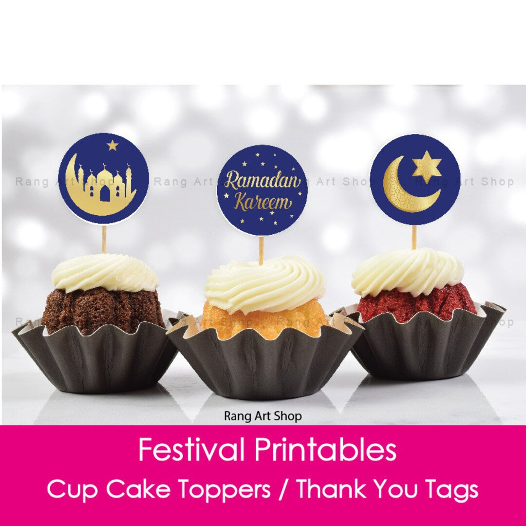 Ramadan Mubarak Cupcake Topper Ramadan Danke Tags Muslim Islamisches Fest  Ramadan &amp; Eid Party Printable Digital Download - Etsy.de inside Ramadan Cupcake Toppers Printable