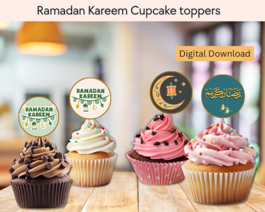 Ramadan Mubarak Cupcake Topper Ramadan Kareem Cupcake Topper Digitaler Download Ramadan 2024 - Etsy.de regarding Ramadan Cupcake Toppers Printable