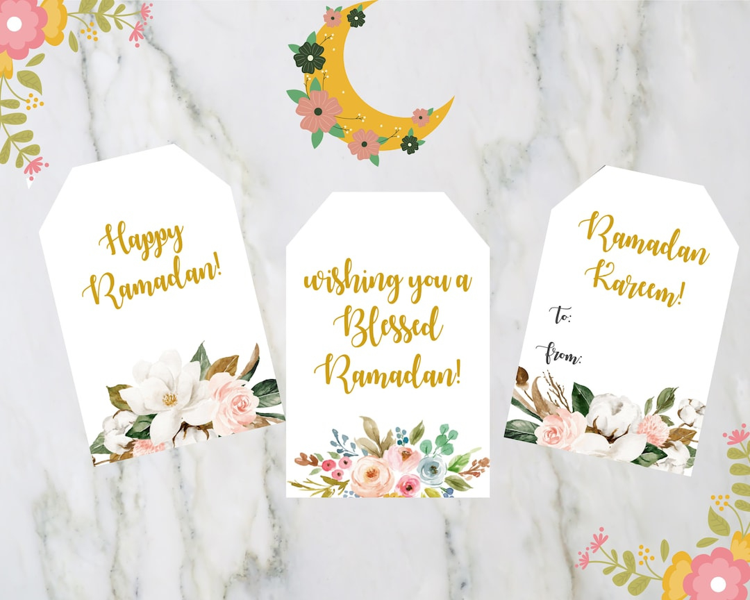 Ramadan Mubarak Tags Printable, Ramadan Gift Tags, Happy intended for Ramadan Mubarak Printable Tags Free