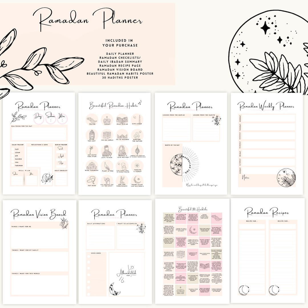 Ramadan Planer / Ramadan Organizer / Printable Ramadan Journal / Ramadan Checkliste / Ramadan Daily Planner / Pink Muslim Planner / Jetzt regarding Free Printable Ramadan Planner 2025