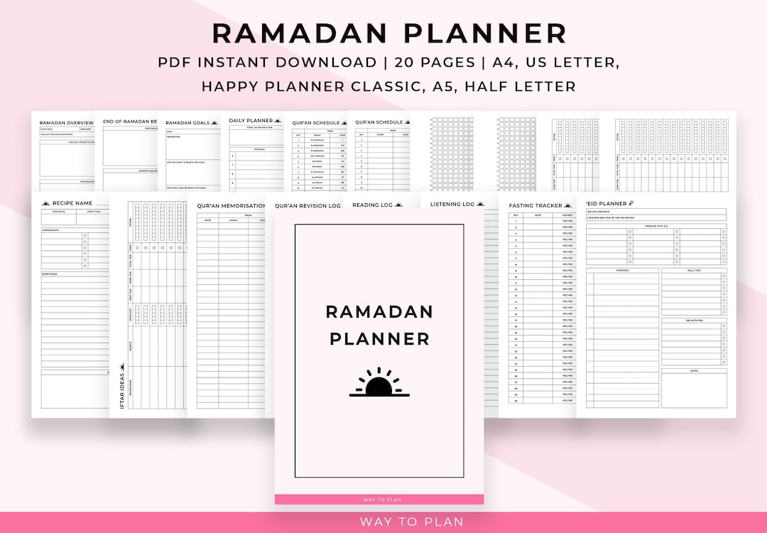 Ramadan Planner 2025 Printable. Ramadan Gift. Daily Schedule inside Ramadan Goal Planning Chart 2025 Free Printable