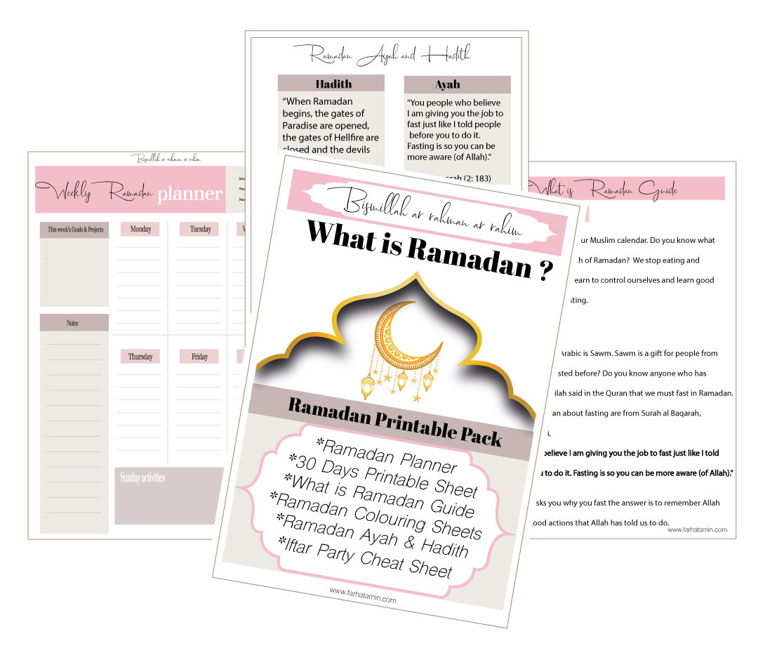 Ramadan Printable Pack — Farhatamin for Printable Hadith Ramadan