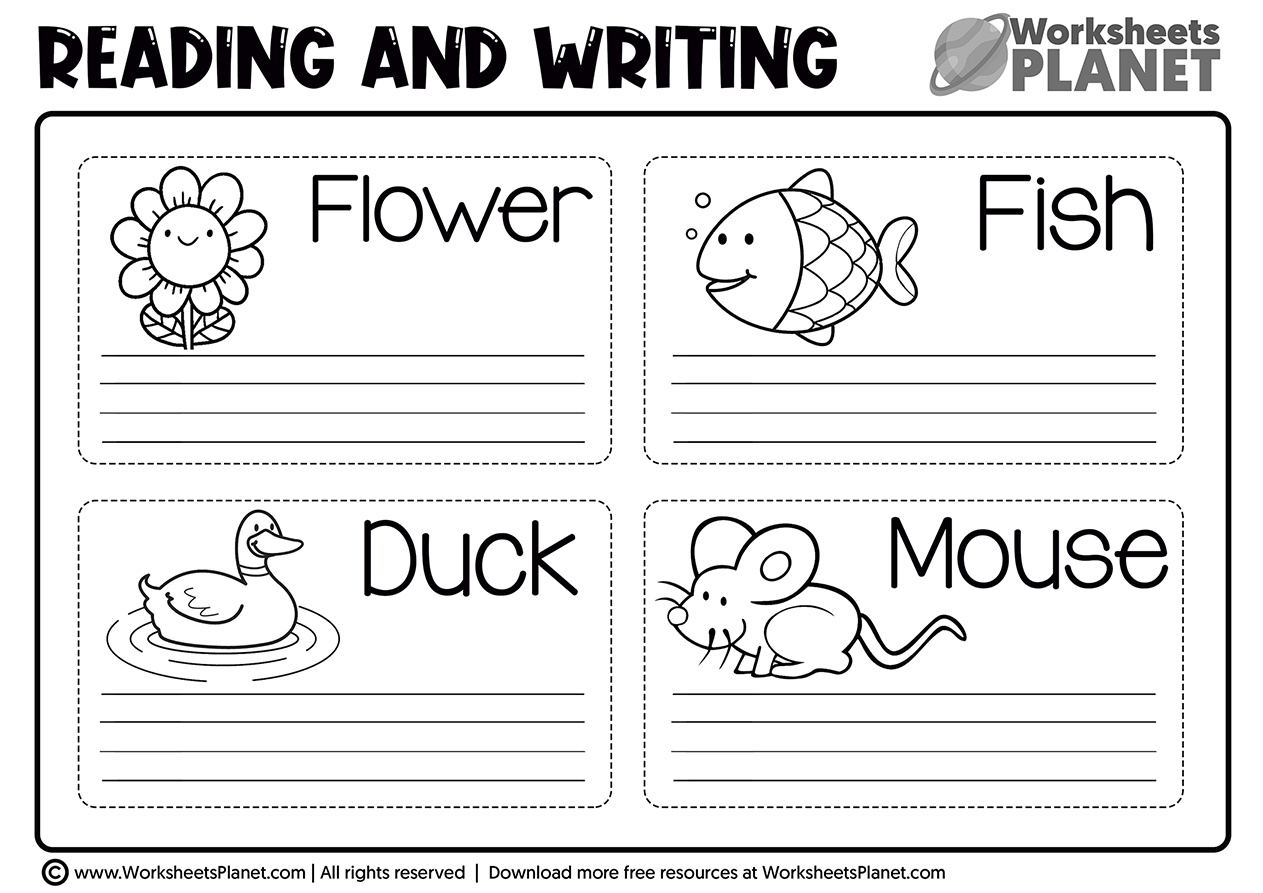 Reading And Writing Worksheets For Kids | Ready To Print for Writing Worksheets Printable For Kindergarten