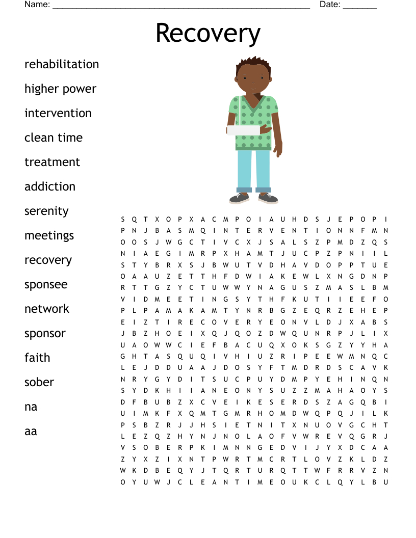 Recovery Word Search - Wordmint with Recovery Crossword Puzzles Printable