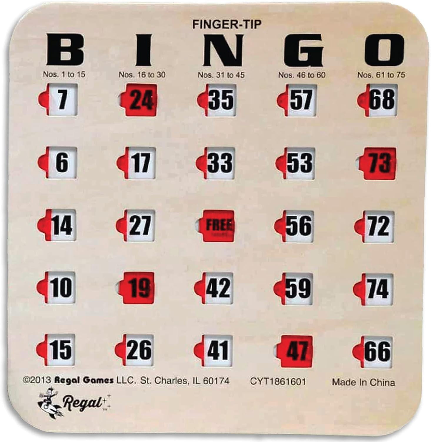 Regal Games - Finger-Tip Shutter Bingo Cards With Sliding Windows intended for Bingo Cards Slide Windows