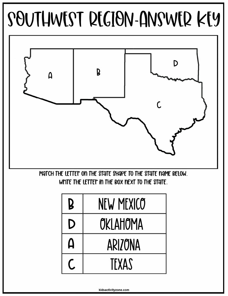 Regions Of The United States Worksheets - Kids Activity Zone throughout Printable 5 Regions of the United States Worksheets