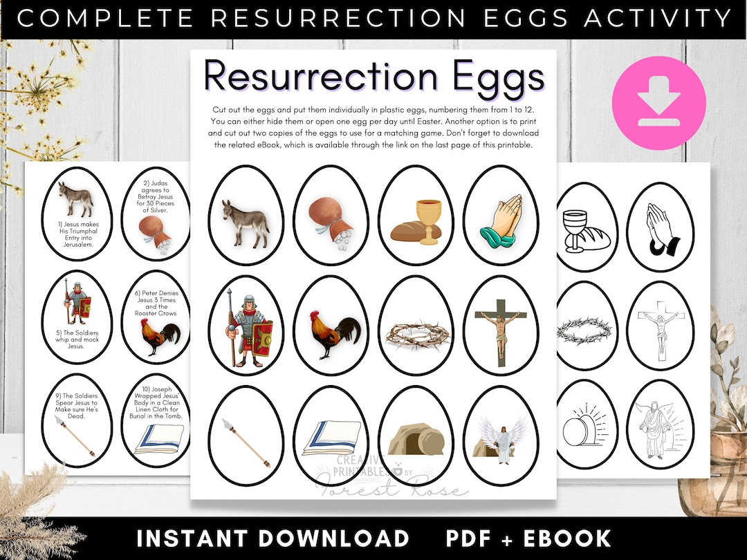 Resurrection Eggs Printable, Easter Bible Games, Easter inside Resurrection Eggs Printable Free