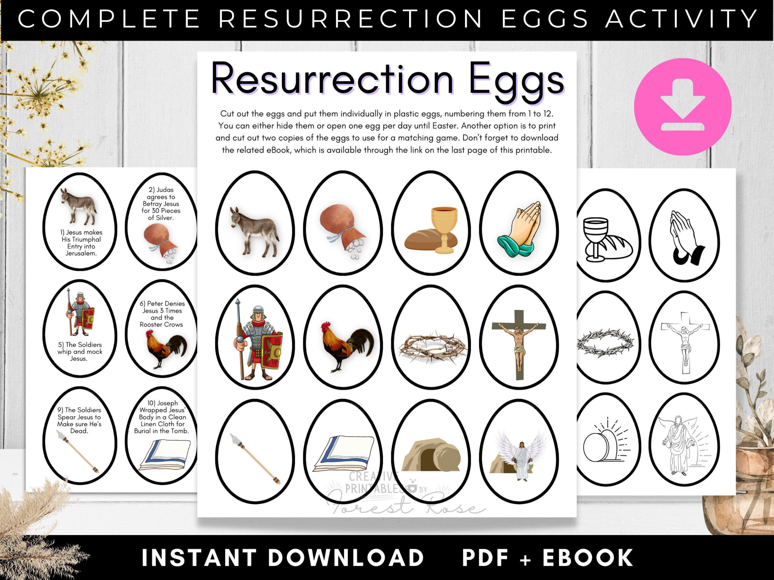 Resurrection Eggs Printable, Easter Bible Games, Easter Printable in Resurrection Eggs Free Printable