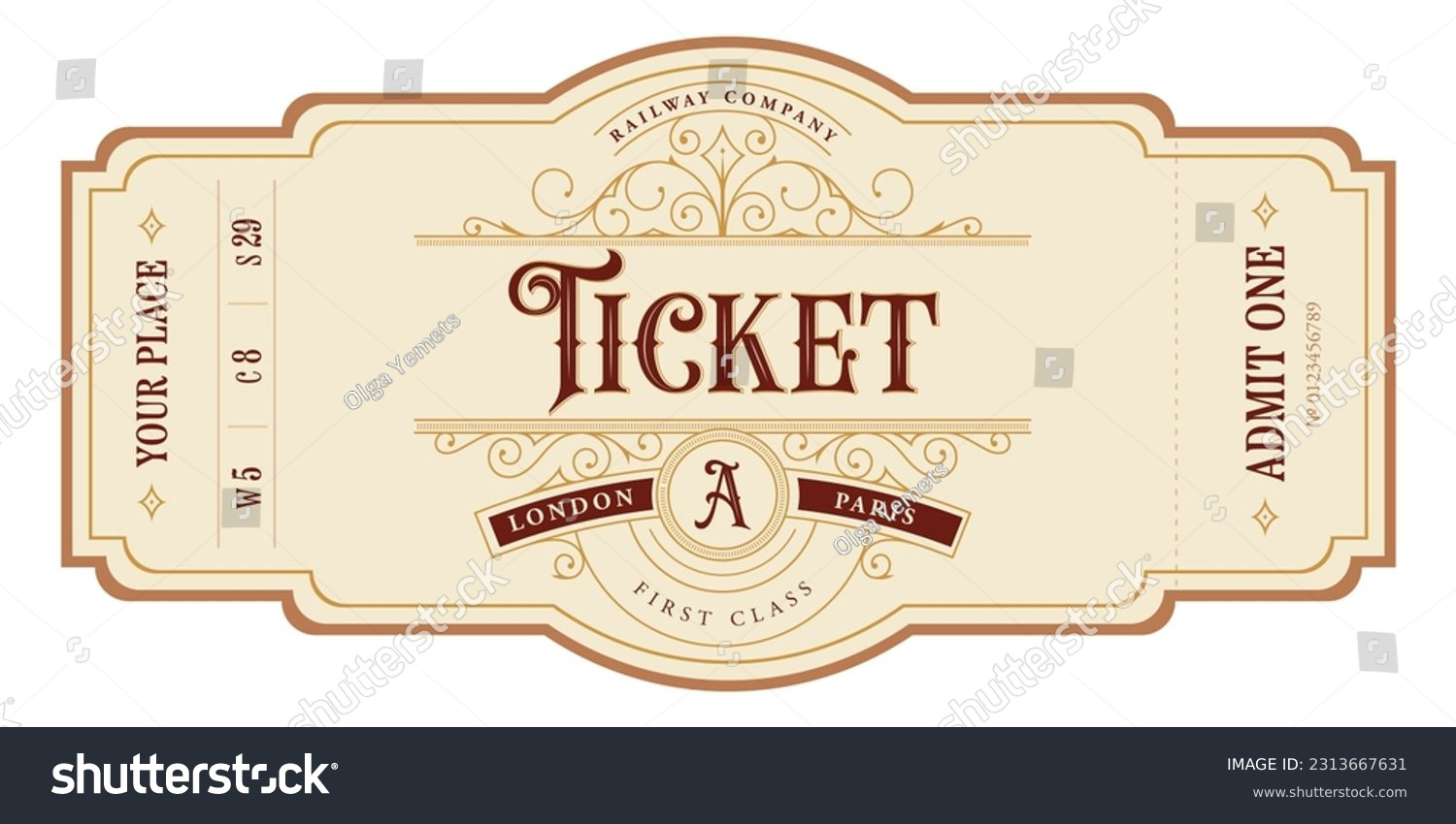 Retro Ticket Train Royalty-Free Images, Stock Photos &amp;amp; Pictures in Free Printable Vintage Train Ticket Template