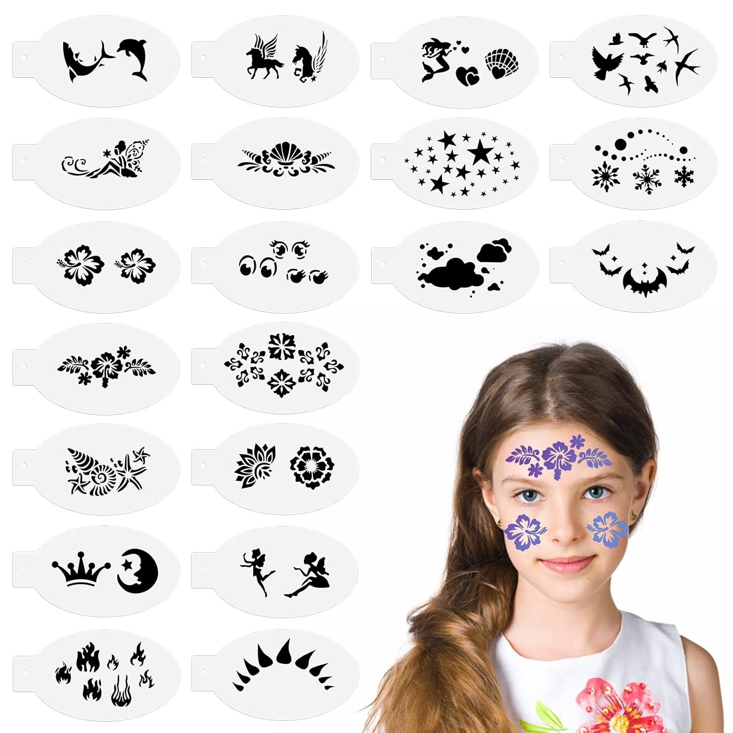 Reusable Face Painting Stencils - 20 Piece Set For Paraguay | Ubuy pertaining to Free Printable Face Painting Stencils