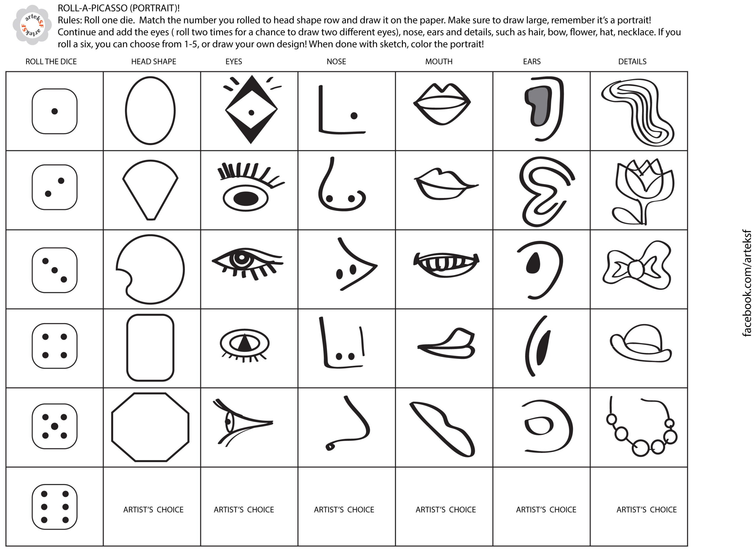 Roll Along - Materials Assemble!! in Roll a Picasso Free Printable