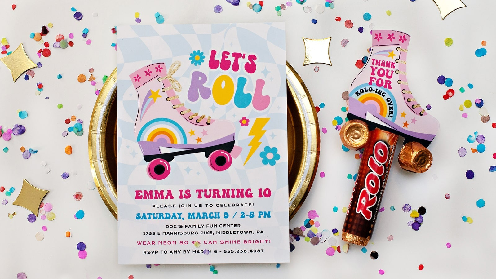 Roller Skate Birthday Party Invitation &amp;amp; Favor | Hersheyland pertaining to Free Printable Roller Skate Invitations