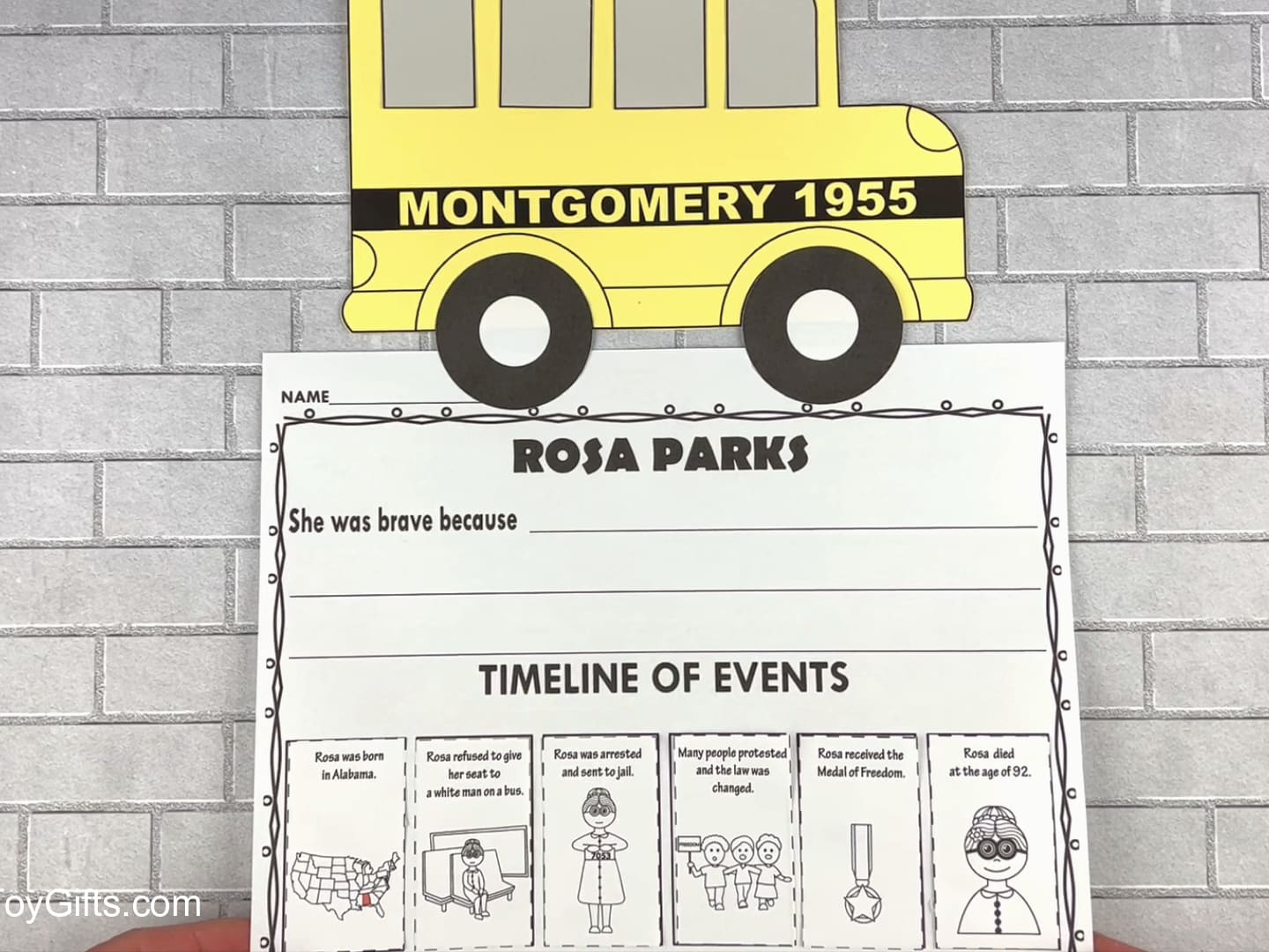 Rosa Parks Craft And Writing Activity for Rosa Parks Bus Printable