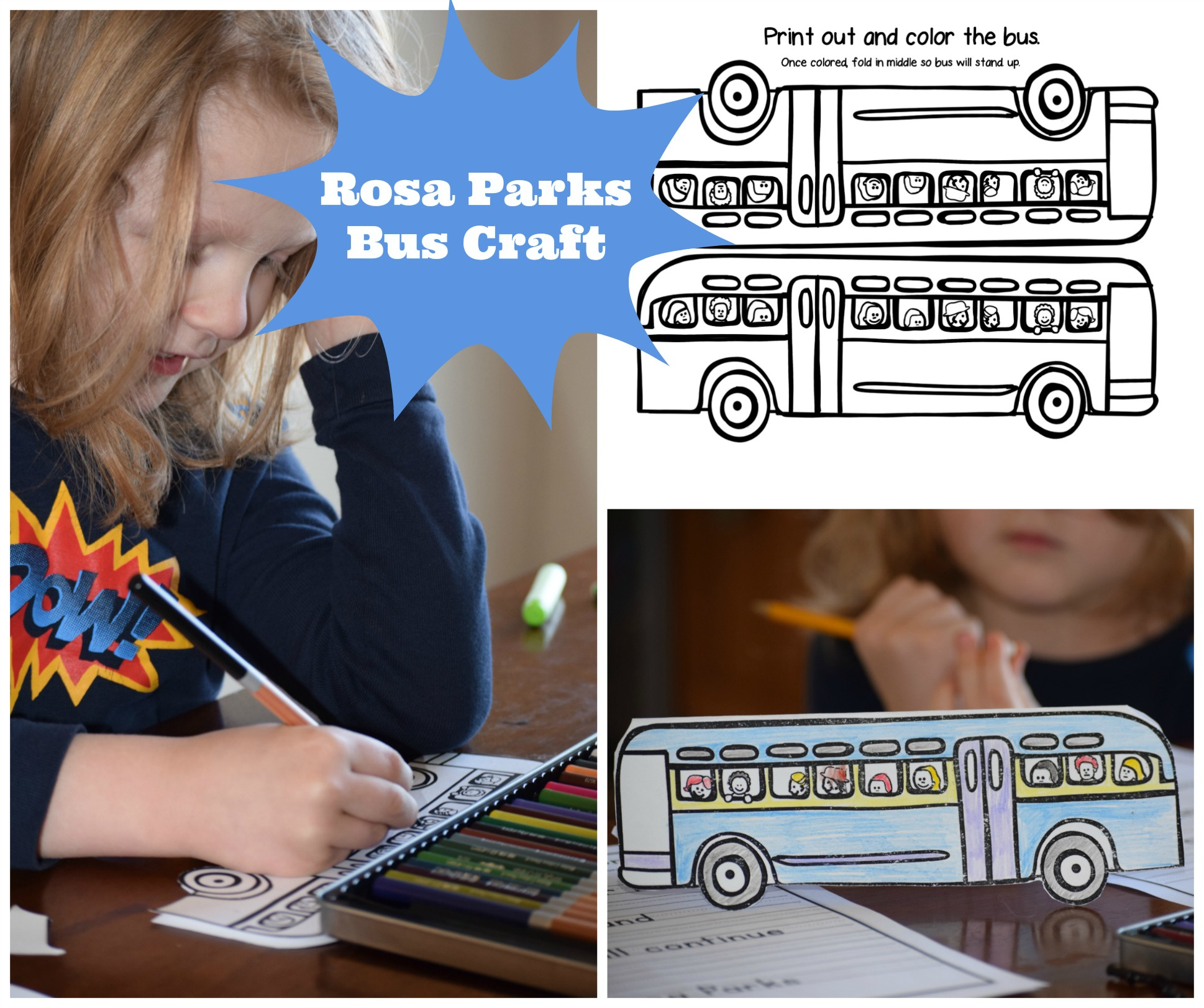 Rosa Parks Unit Study &amp;amp; Free Printable regarding Rosa Parks Bus Printable