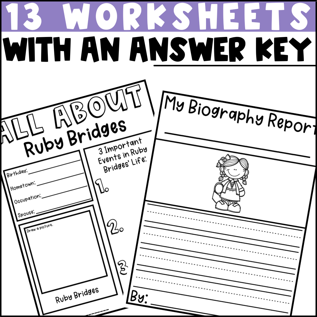 Ruby Bridges Biography Activities, Flip Book, And Report - Black regarding Free Printable Ruby Bridges Activities For Kindergarten