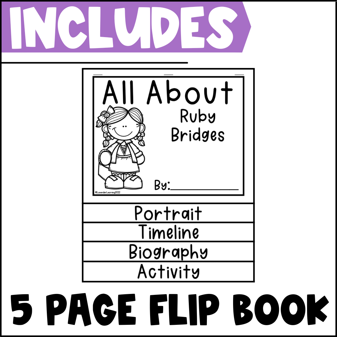 Ruby Bridges Biography Activities, Flip Book, And Report - Black with regard to Ruby Bridges Free Printables