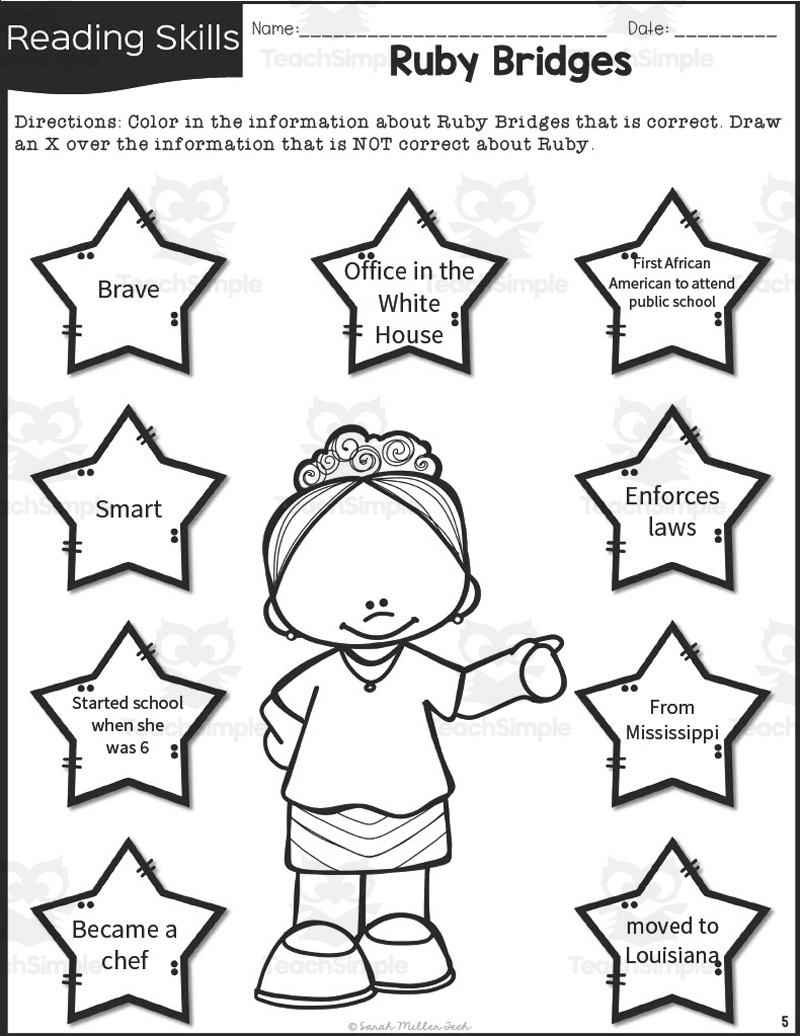 Ruby Bridges History Packet For 2Nd &amp;amp; 3Rd Grade - Worksheets Library intended for Free Printable Ruby Bridges Activities For Kindergarten