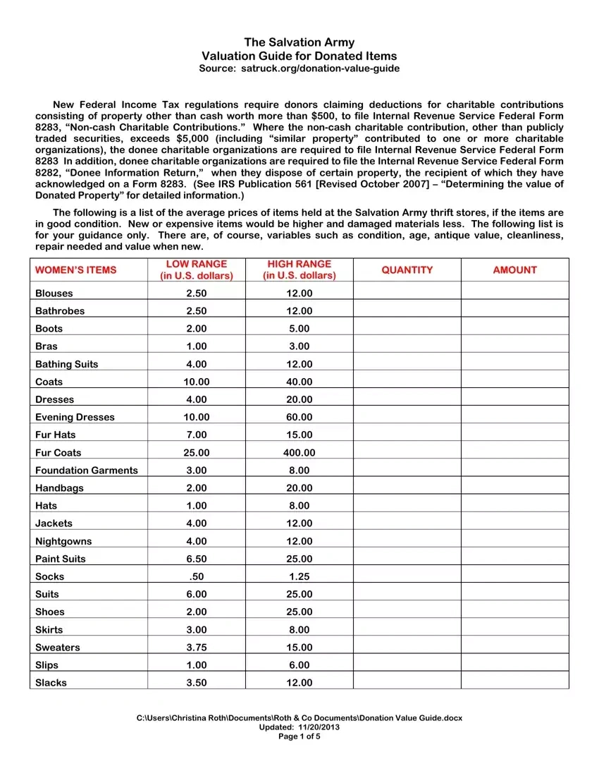 Salvation Army Tax Receipt ≡ Fill Out Printable Pdf Forms Online regarding Salvation Army Donation Guide Printable