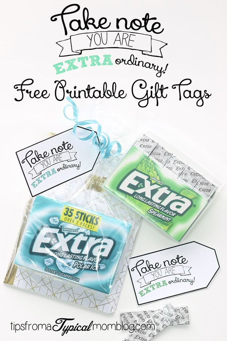 Say “Thank You” With Extra Gum- Free Printable Gift Tag inside Free Printable Tags For Extra Gum