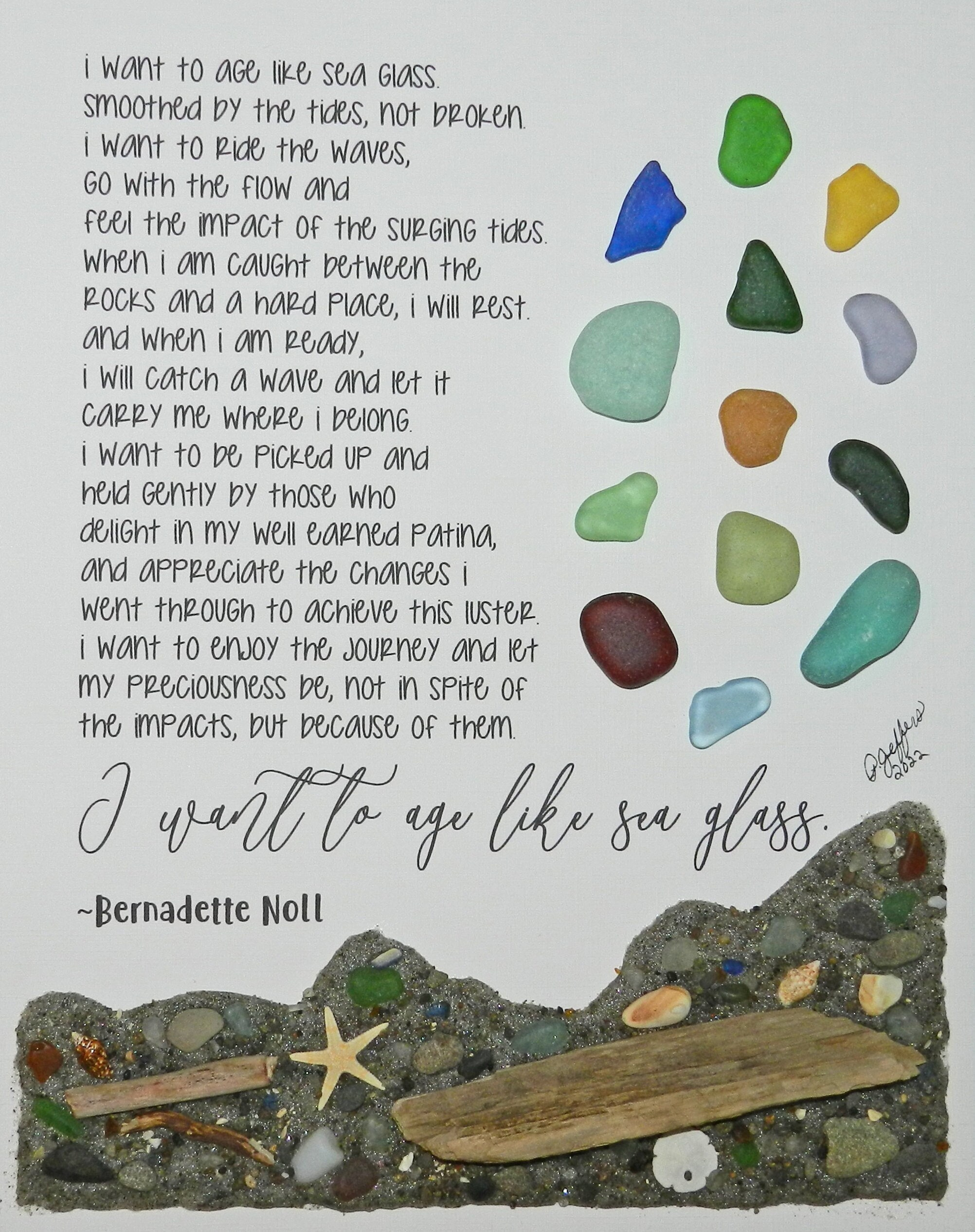Sea Glass Art I Want To Age Like Sea Glass Sandy Rocky Beach Poem pertaining to I Want To Age Like Sea Glass Printable