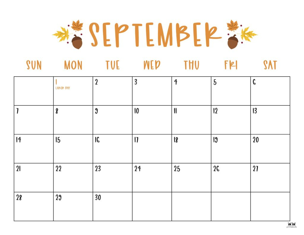 September 2025 Calendars - 107 Free Printables | Printabulls throughout September 2025 Calendar with Holidays Printable Free