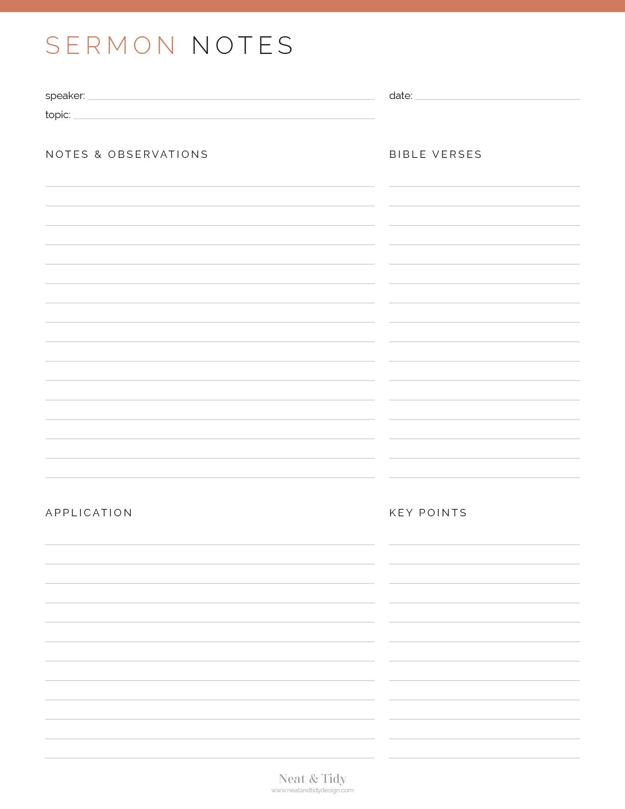 Sermon Notes within Free Printable Sermon Notes For Adults