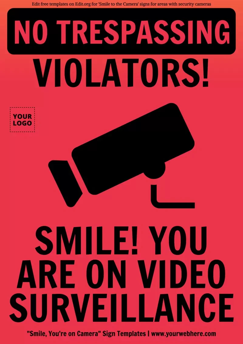 Smile, You Are On Camera Sign Templates with regard to Smile You&amp;amp;#039;re on Camera Sign Printable Free