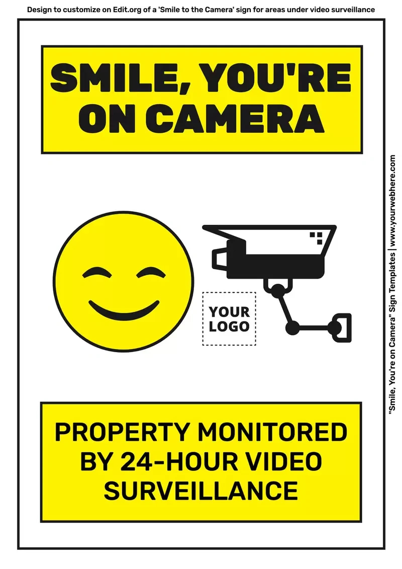 Smile, You Are On Camera Sign Templates with Smile You&amp;amp;#039;re on Camera Sign Printable Free