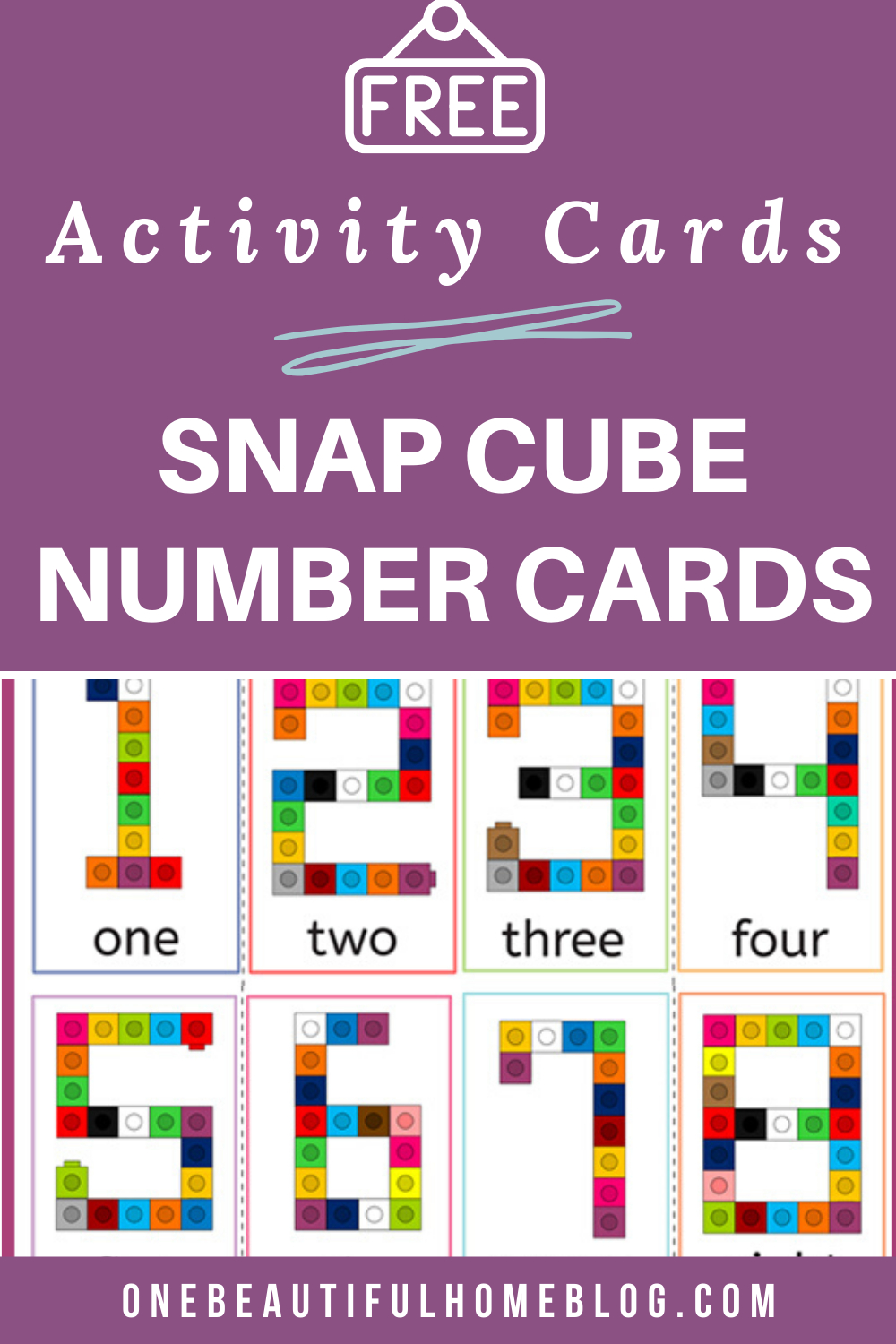 Snap Cubes - Number And Pattern Cards - One Beautiful Home in Printable Unifix Cube Pattern Cards Free