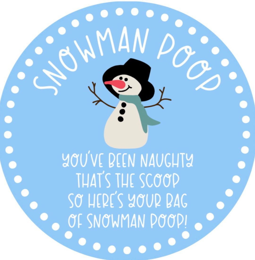 Snowman Poop, Snowman Poop Favor Tag, Christmas Treat Bag, Snowman intended for Snowman Poop Poem Printable Free