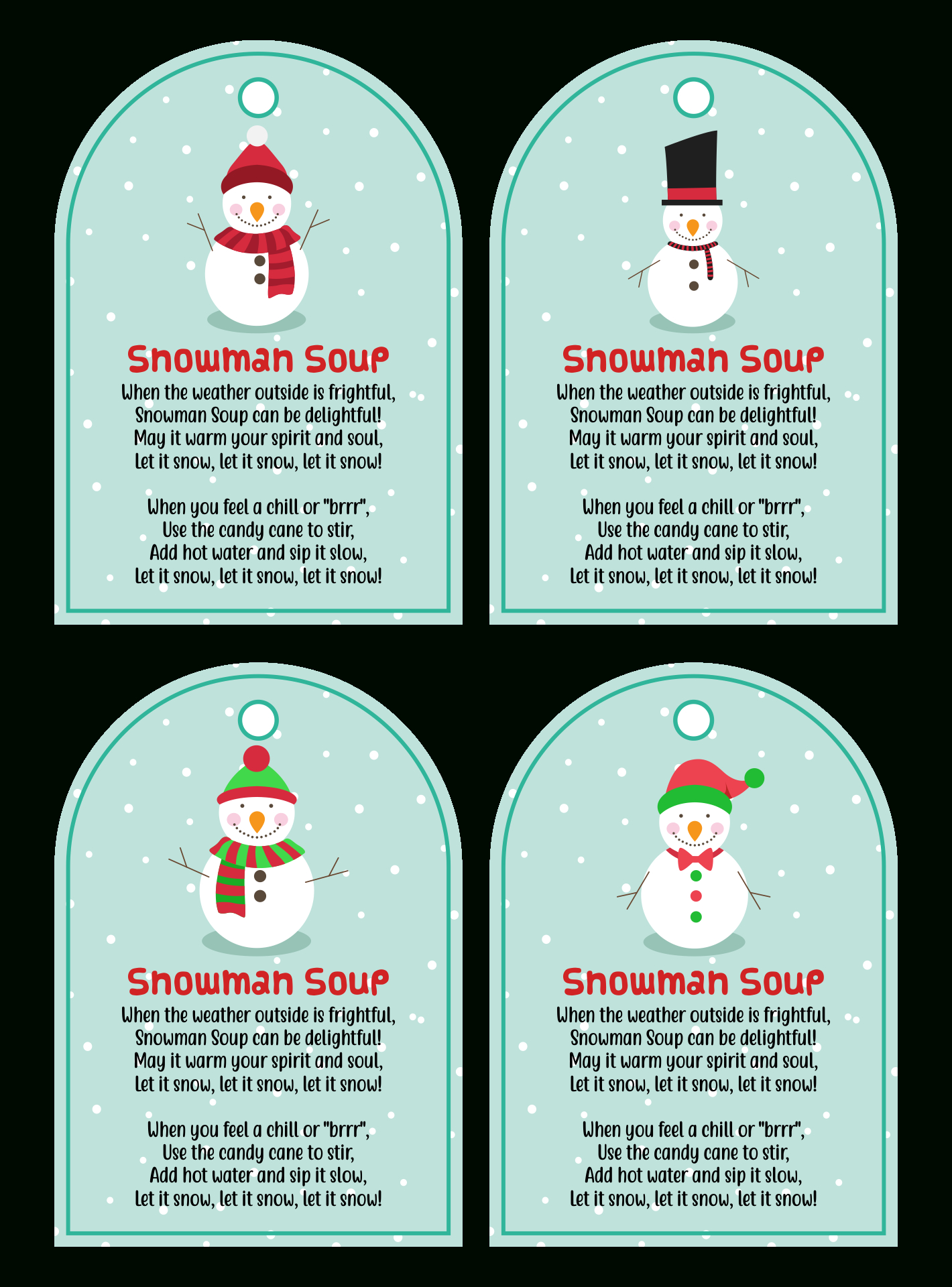 Snowman Soup Labels - 10 Free Pdf Printables | Printablee throughout Free Printable Snowman Soup Labels