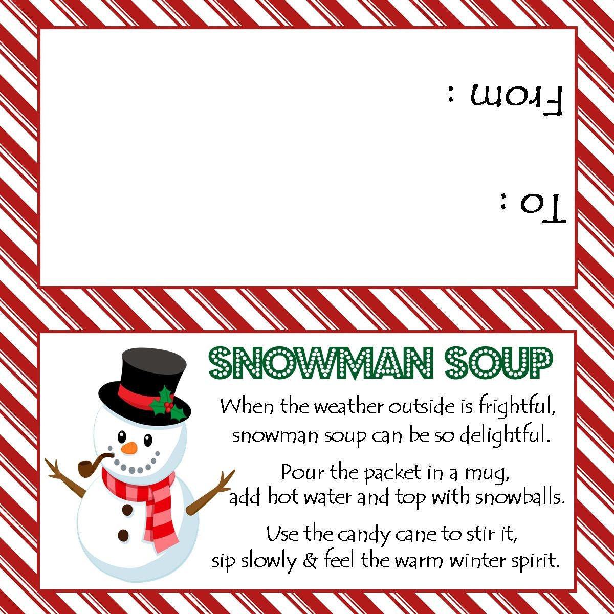 Snowman Soup Printable Treat Bag Topper ( Fits 4X6&amp;quot; Treat Bags with regard to Snowman Soup Free Printable Bag Toppers
