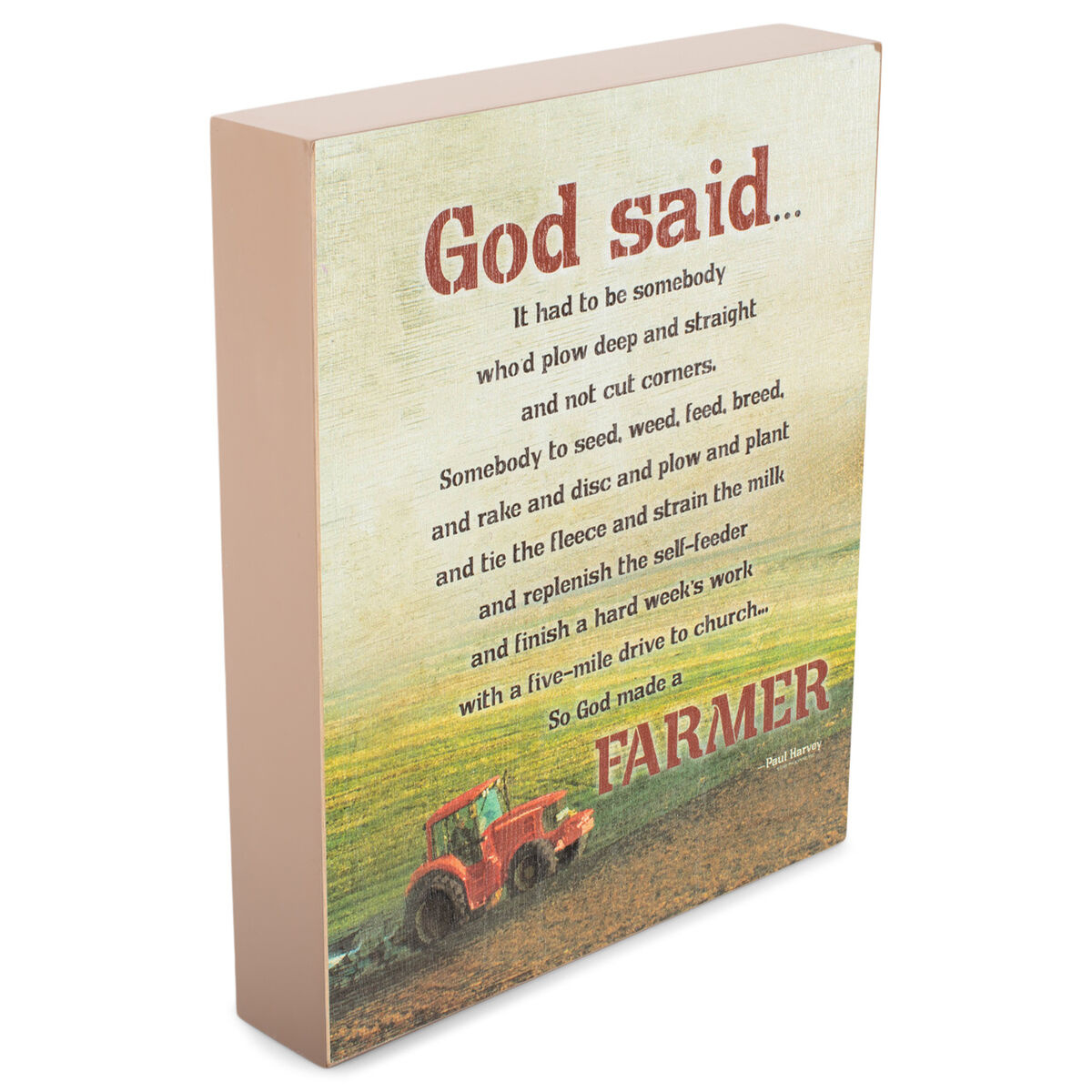 So God Made A Farmer Tractor Field 8 X 10 Green Wood Tabletop intended for So God Made A Farmer Printable Poem