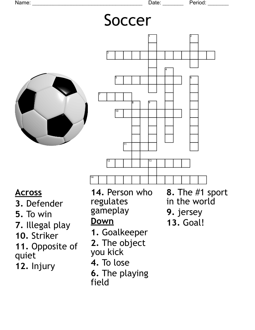 Soccer Crossword - Wordmint with regard to Football Crosswords Printable