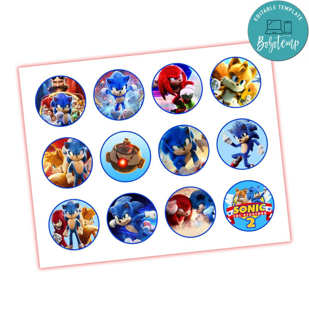 Sonic 2 Cupcake Toppers Template Printable Diy | Bobotemp with regard to Free Printable Sonic Cupcake Toppers Printable