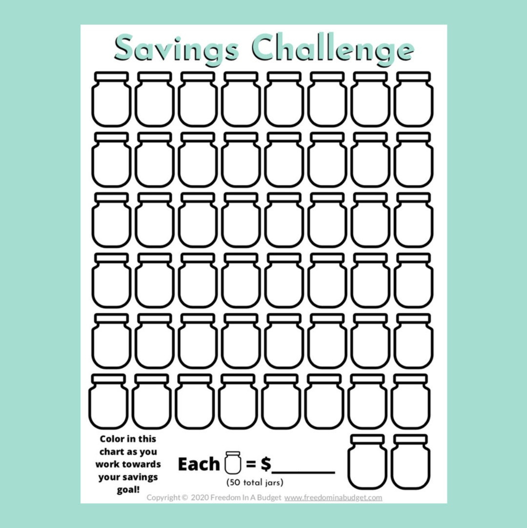 Spar Challenge Printable | Ersparnis Challenge Tracker Pdf - Etsy.de intended for Saving Challenge Free Printable