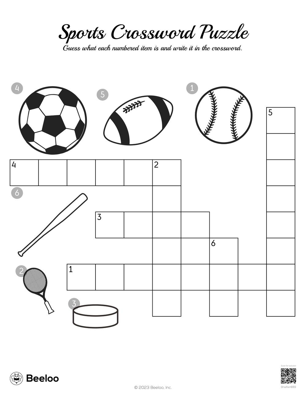 Sports-Themed Crossword Puzzles • Beeloo Printable Crafts And intended for Sports Crossword Puzzle Printable