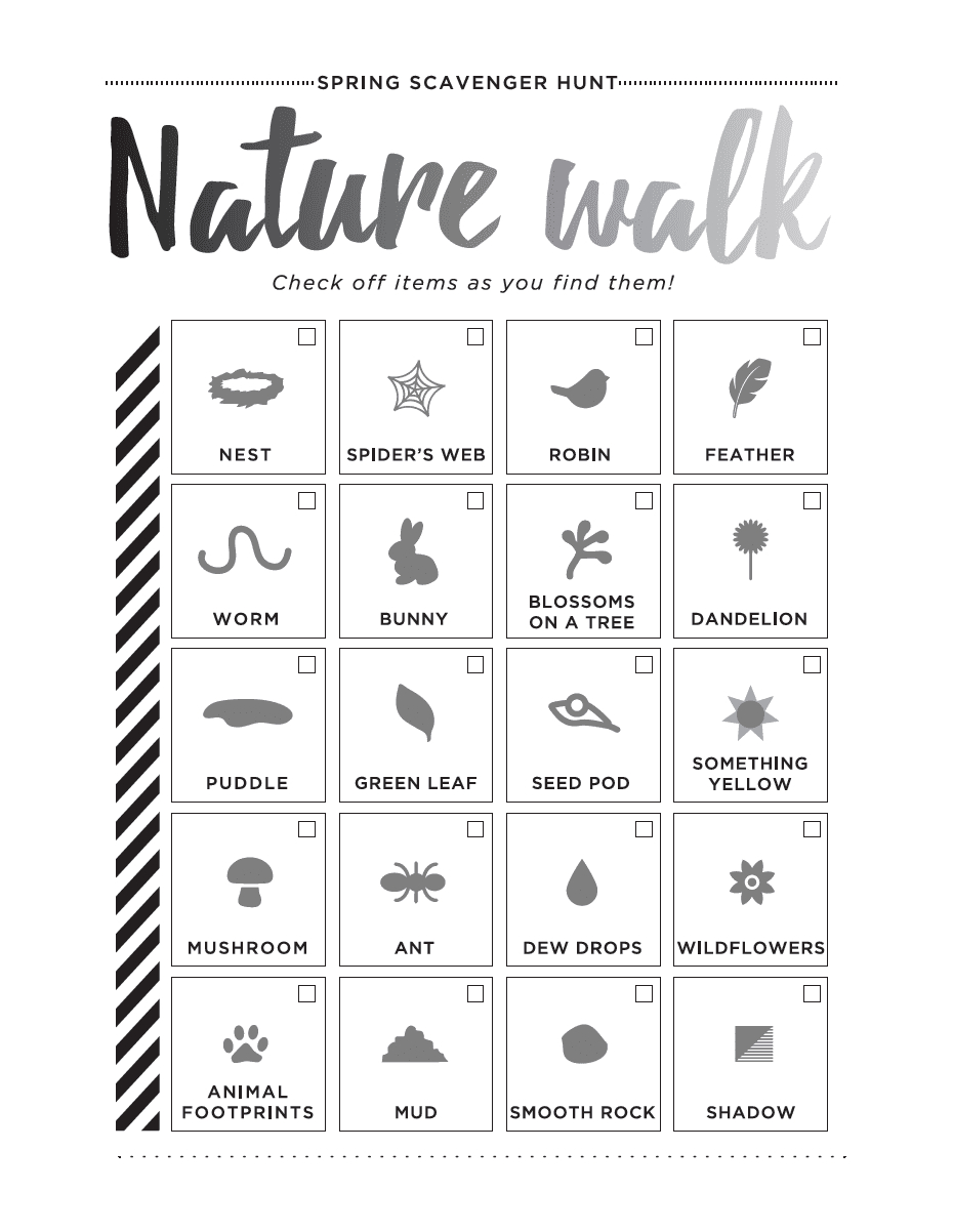 Spring Nature Scavenger Hunt with Printable Spring Scavenger Hunt