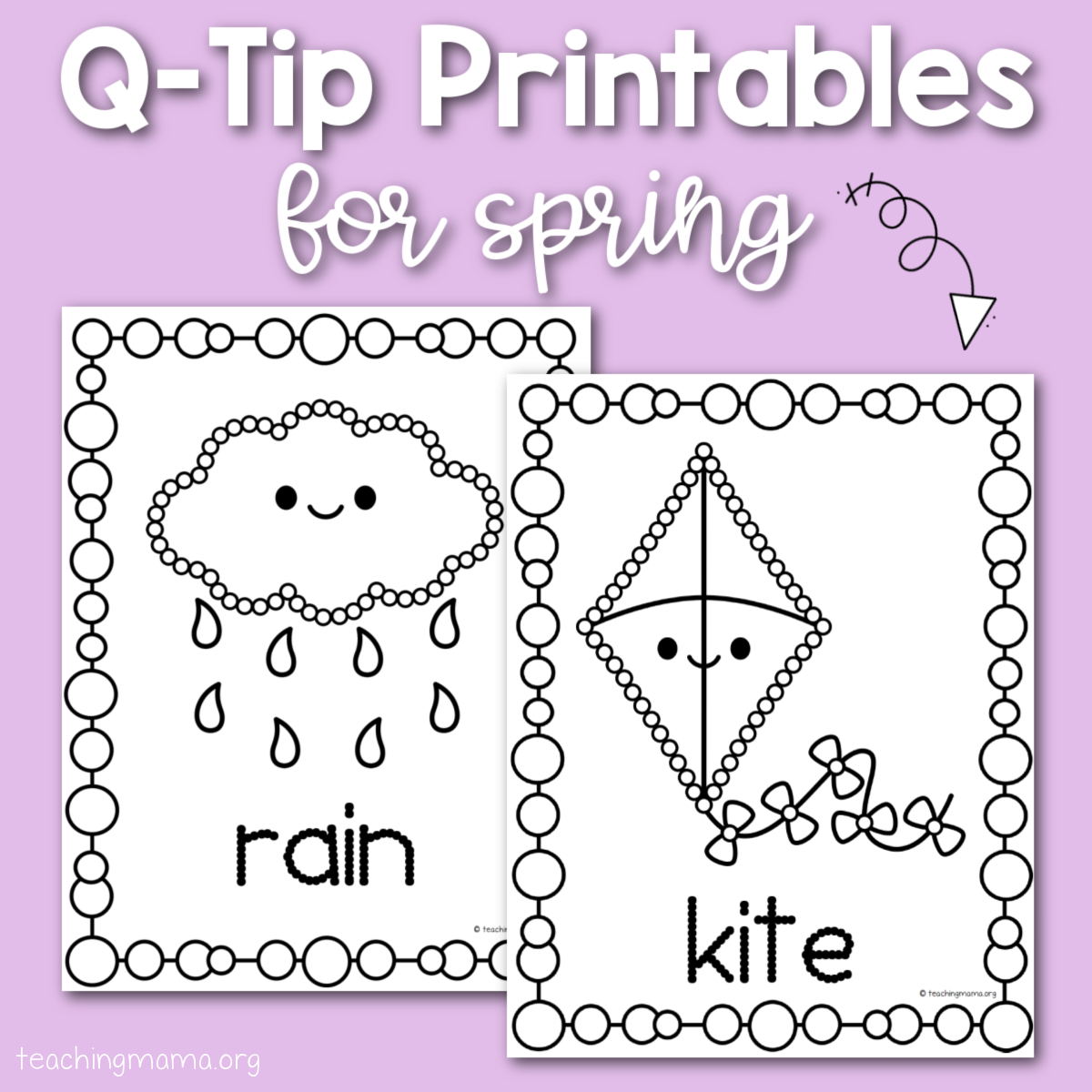 Spring Q-Tip Painting Printables - Teaching Mama for Free Printable Q Tip Painting Templates