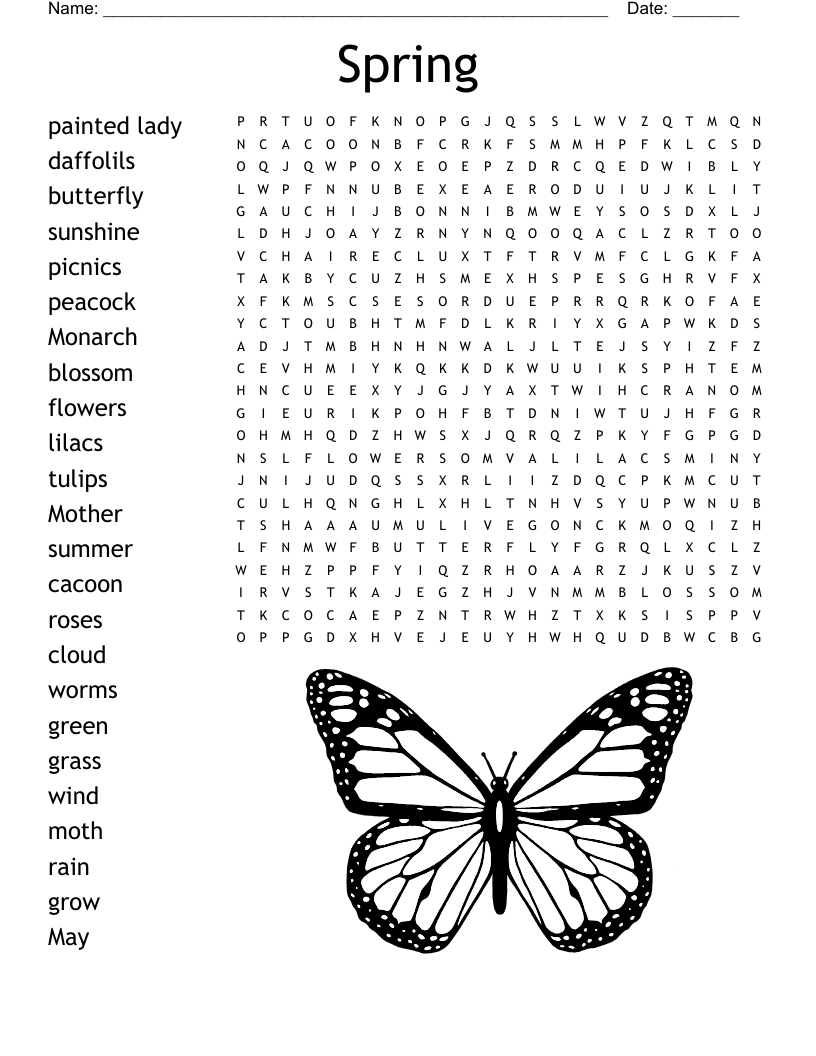 Spring Word Search - Wordmint pertaining to Free Printable Spring Word Searches