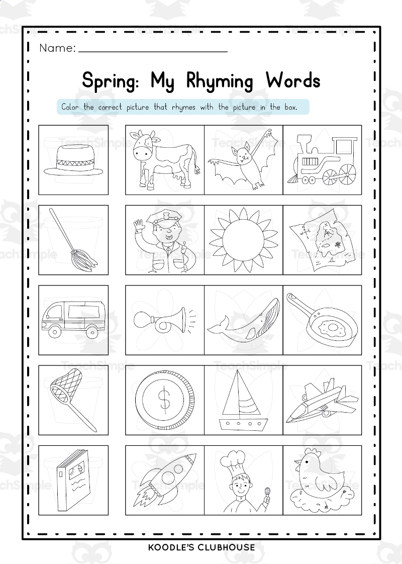 Spring Worksheets With Cut And Pasteteach Simple with Spring Cut And Paste Printables