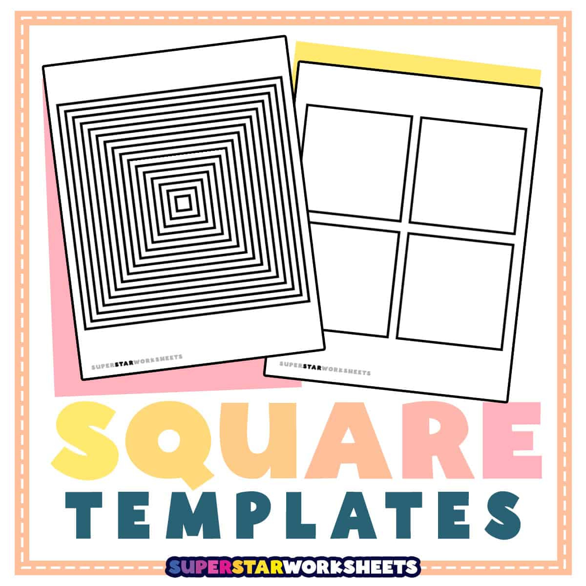 Square Template - Superstar Worksheets throughout Draw Area Square Template Worksheet Printable