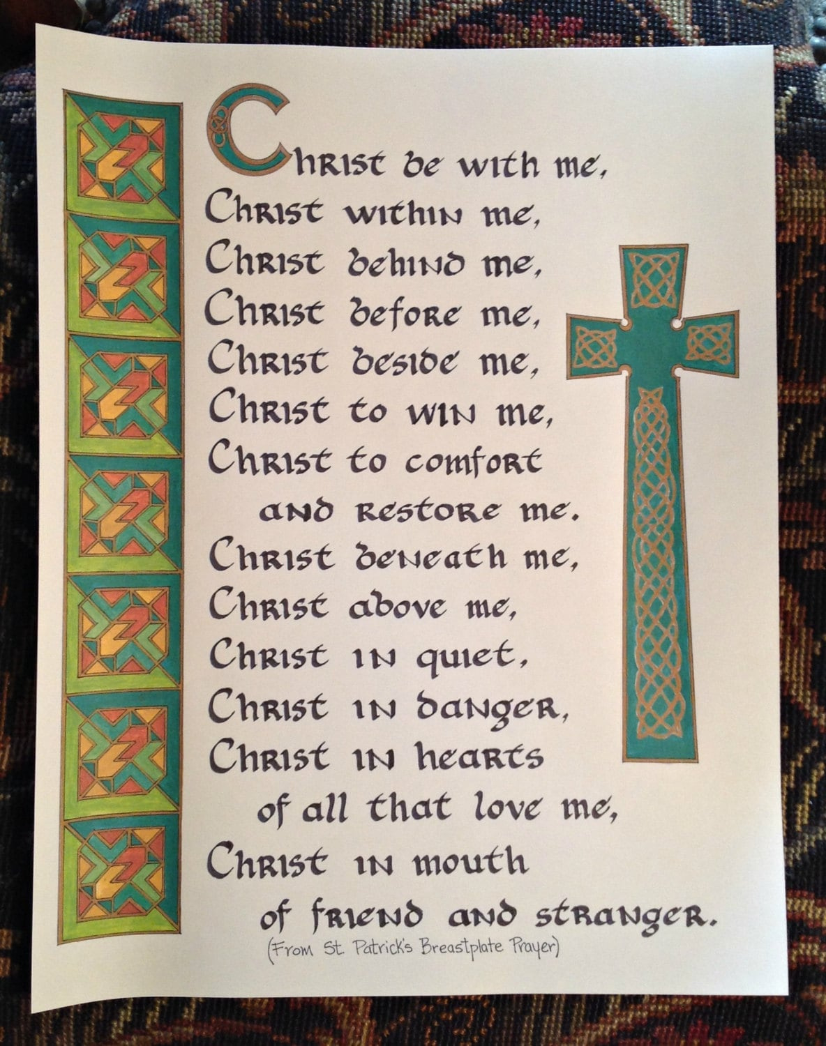 St. Patrick&amp;#039;S Breastplate Prayer - Etsy within Printable Prayer of St Patrick