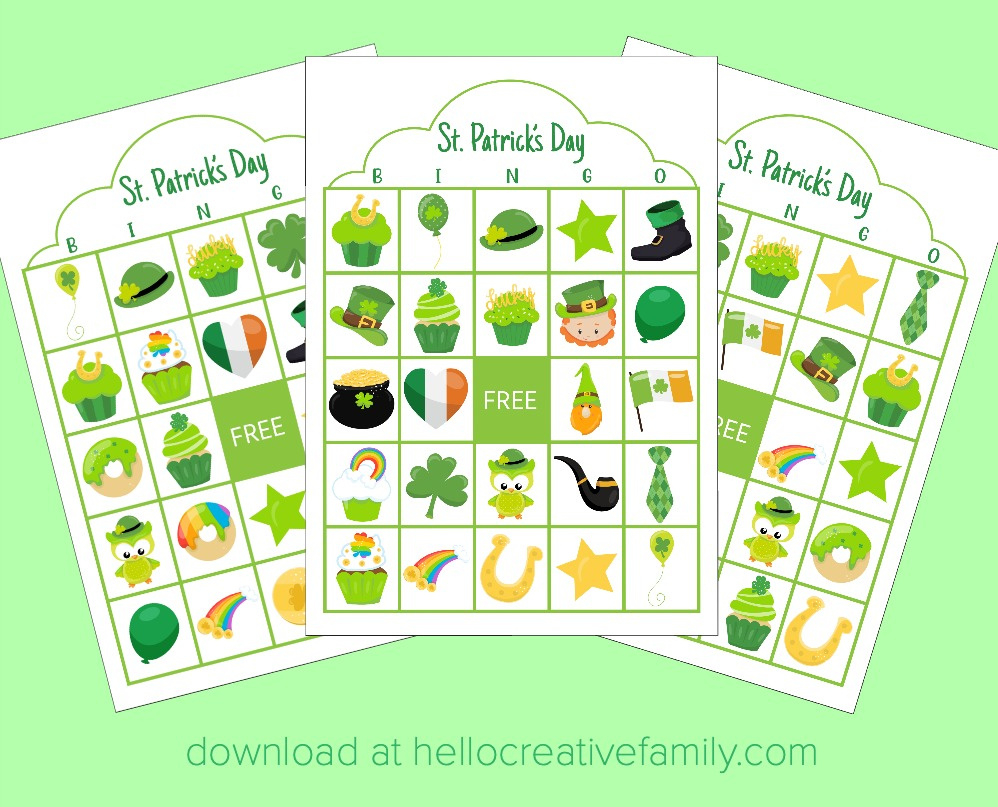 St. Patrick'S Day Bingo- Free Printable - Hello Creative Family with regard to Free St Patrick&amp;#039;s Day Bingo Cards